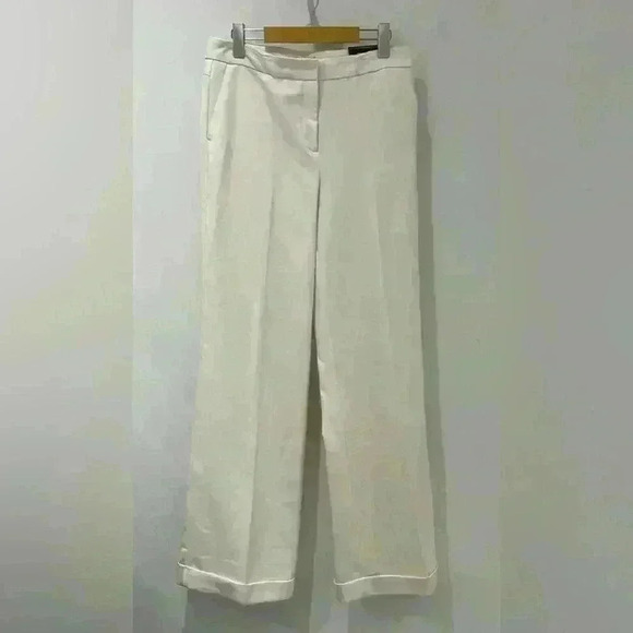 NWT Worthington modern fit wide  leg cuffed palazzo women’s pants size 6 cream - Picture 1 of 5